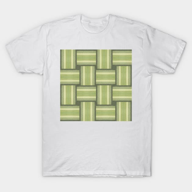 Green Stripes With Hop Sack Pattern T-Shirt by justrachna